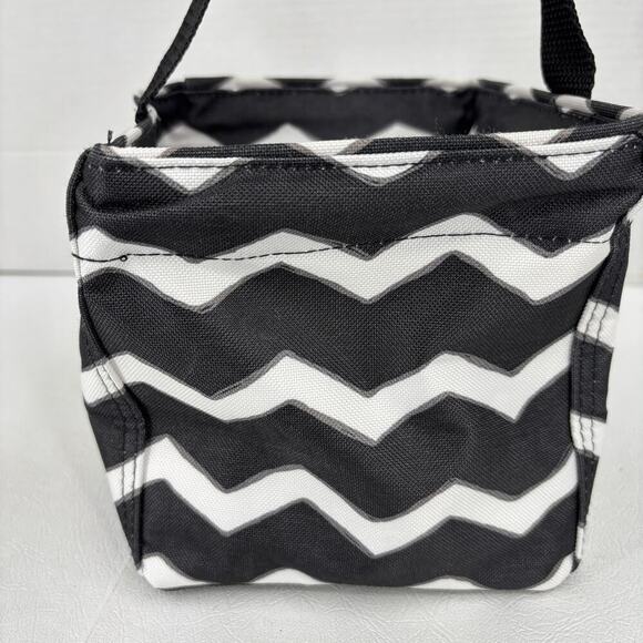 Thirty-One Littles Carry All Caddy Black White Chevron 6 Inch Storage Bin - Picture 5 of 10